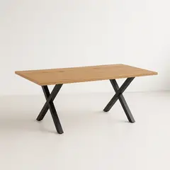 KLIK - Mesa industrial Color Madera y Metal Cross 180x90