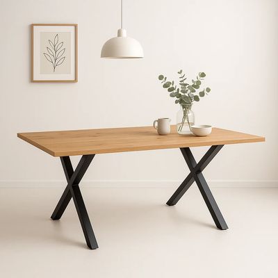 Imagen 2 del producto Mesa industrial Color Madera y Metal Cross 180x90