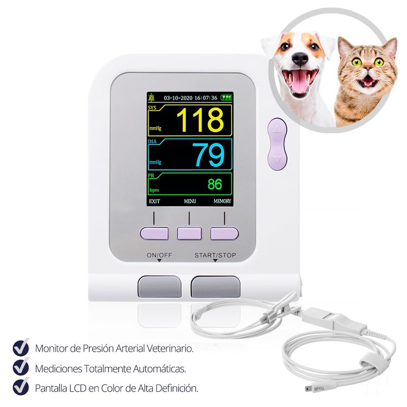 CONTEC - Monitor Signos Vitales Contec 08a Veterinario + Sensor SpO2