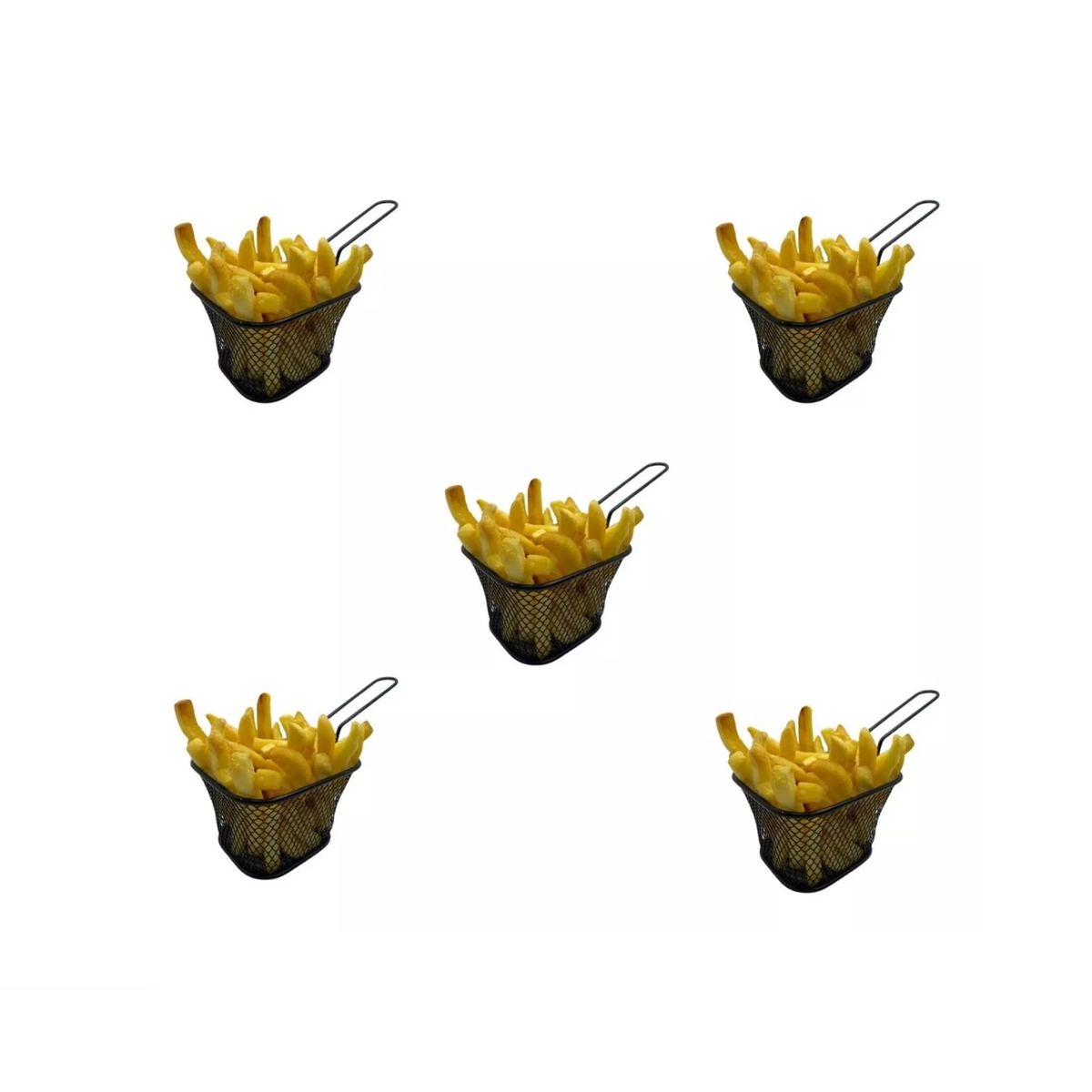 GENERICO - 10 Mini cestas Para Servir Porciones De Pollo Y Patata Fritas