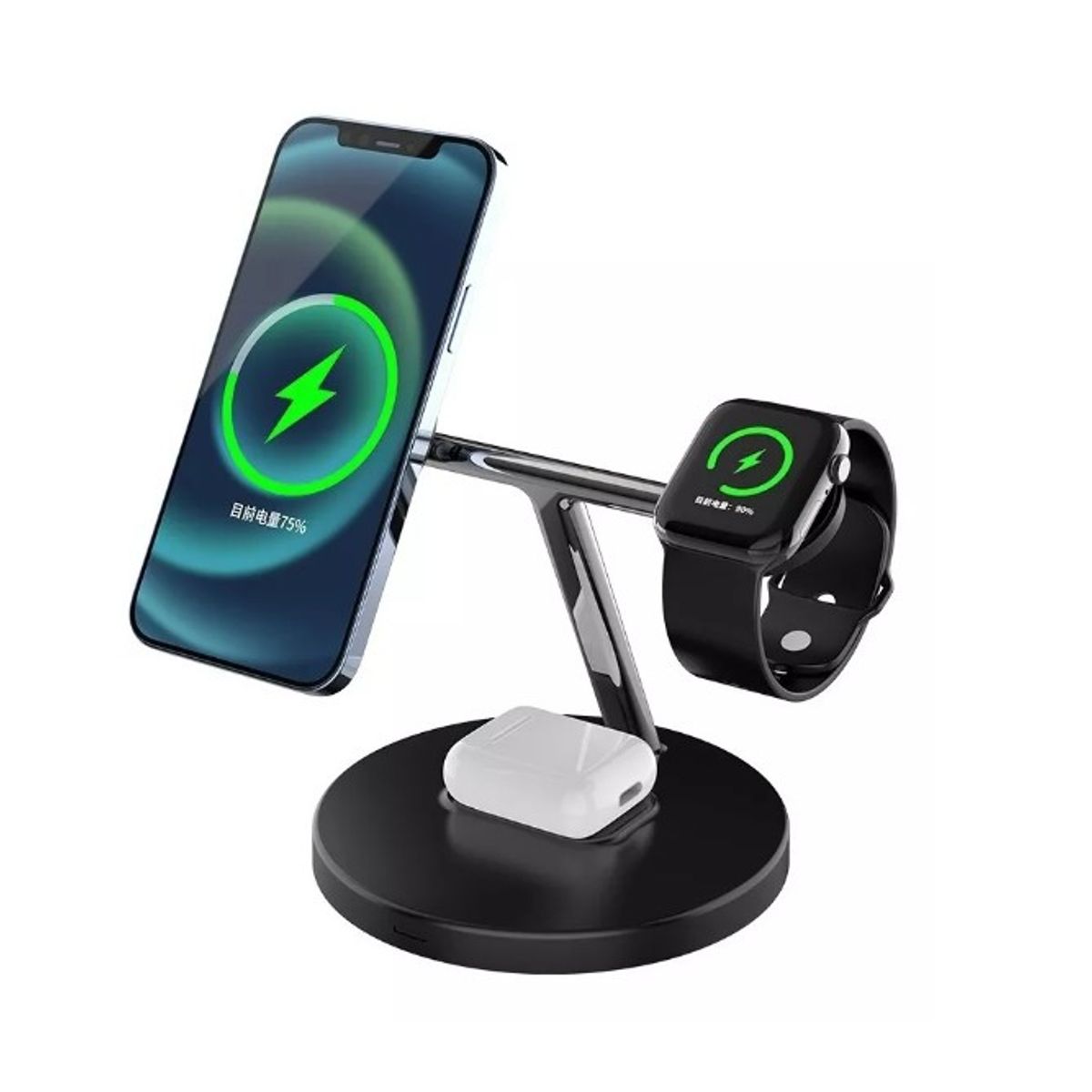 GENERICO - Estación De Carga Rapida 3 En 1 Para iPhone Magsafe