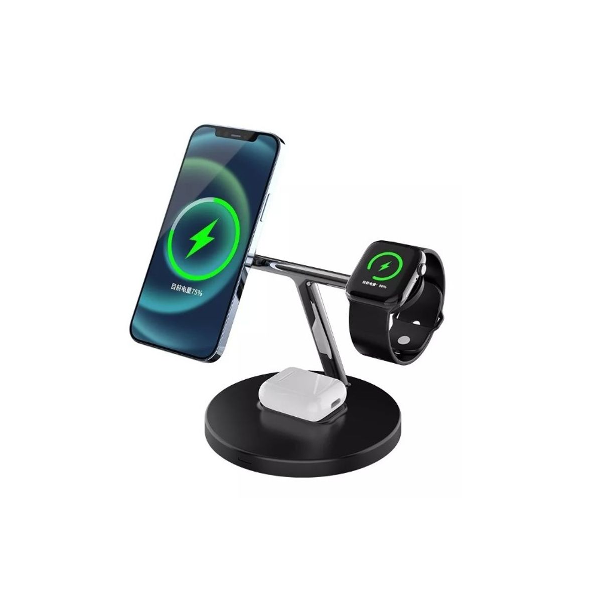 GENERICO - Estación De Carga Rapida 3 En 1 Para iPhone Magsafe