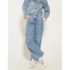 MOMCHIC - Jeans Parachoque Azul
