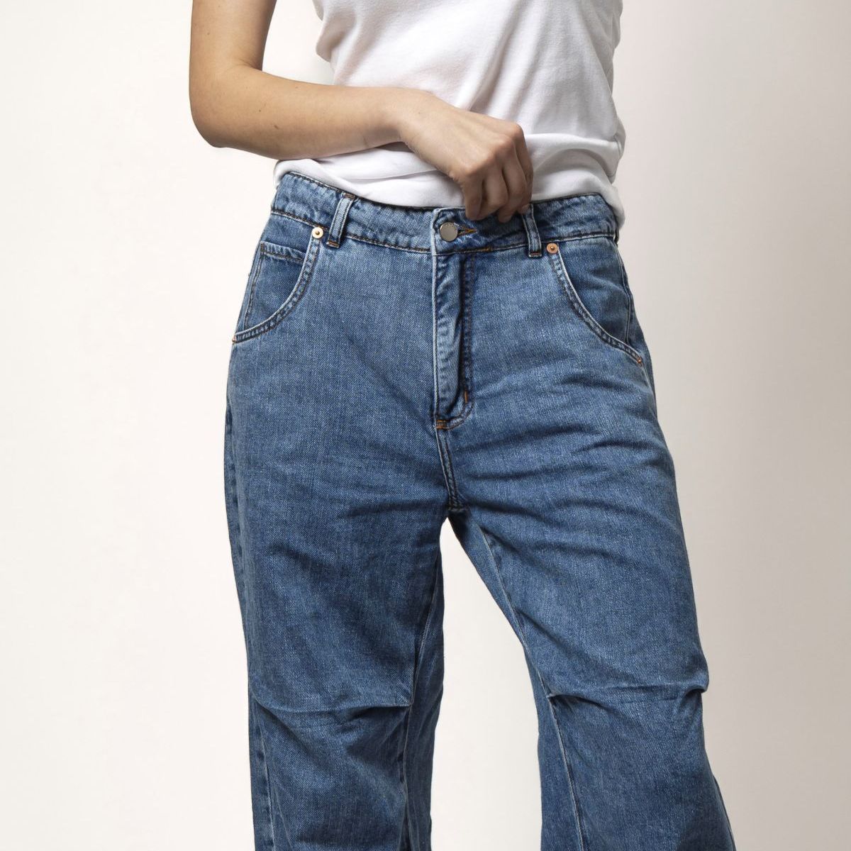 MOMCHIC - Jeans Parachoque Azul