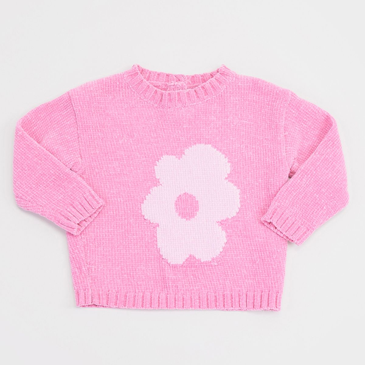 CORONA - Tejido Bebe Niña Focal Chenille Rosado Corona