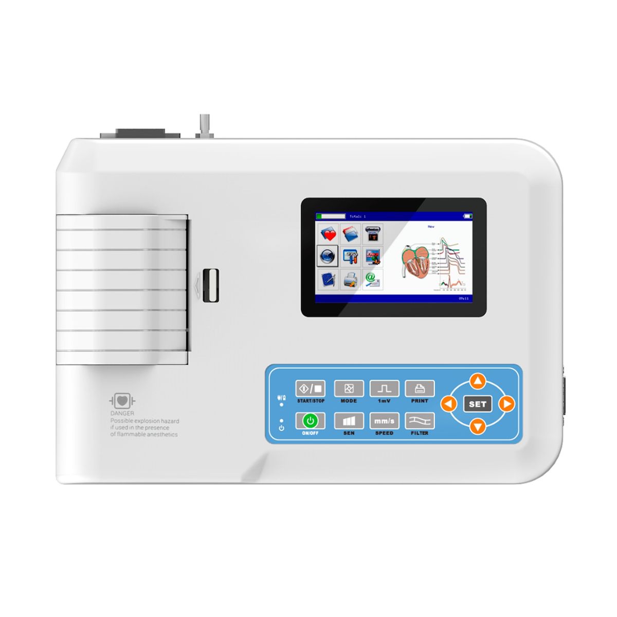 CONTEC - Electrocardiógrafo Táctil 3 Canales ECG 300g Veterinario