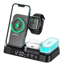 GENERICO - Estación Carga Rápida Inalámbrica Para iPhone 5en1 Magnética