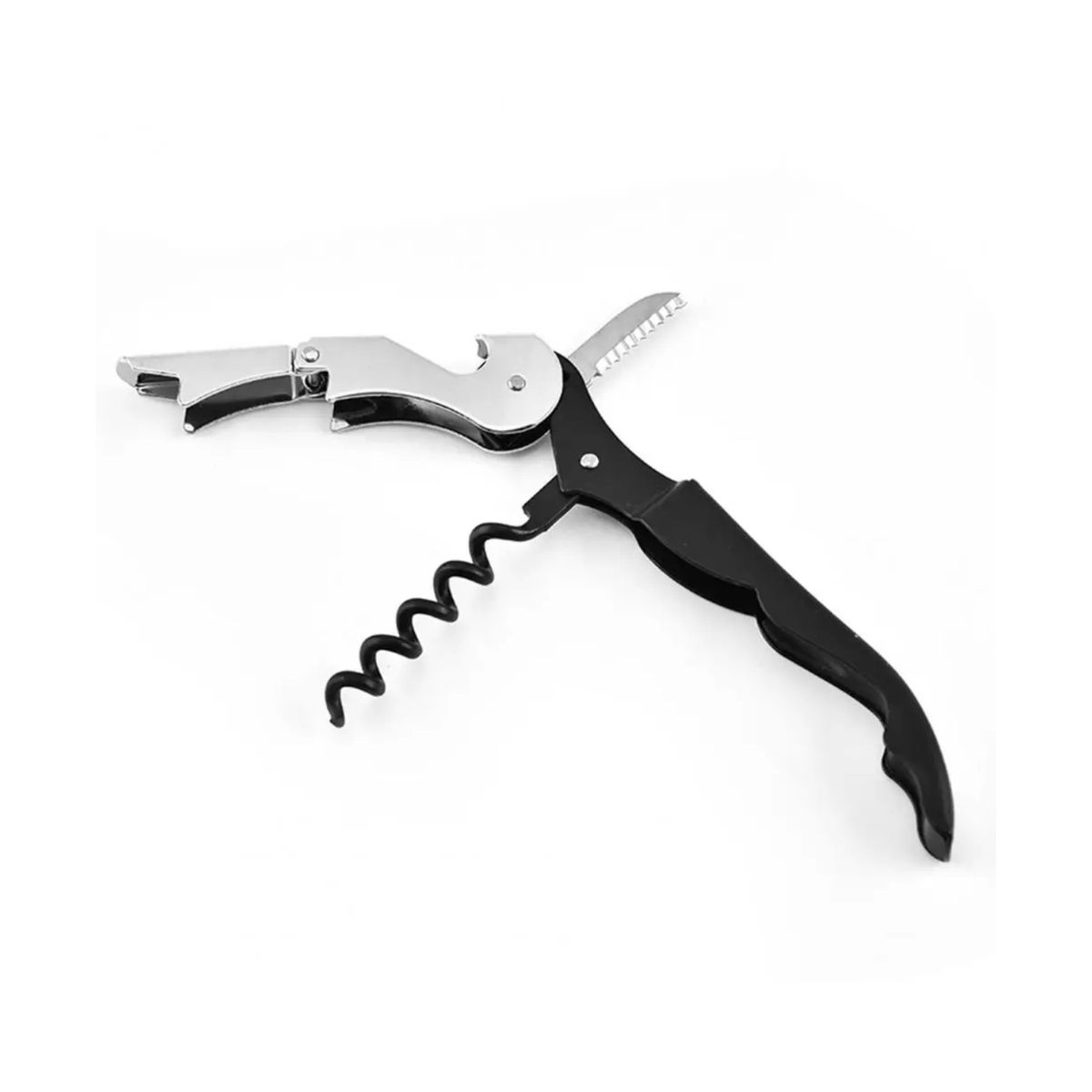 GENERICO - Sacacorcho Destapador 2 Tiempos Doble Impulso Vino Cerveza 12,5cm