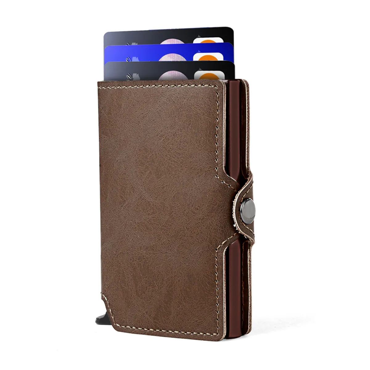 LUKOVEE - Billetera Tarjetero Cuero Hombre Minimalista Con Rfid