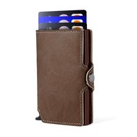 Billetera Tarjetero Cuero Hombre Minimalista Con Rfid