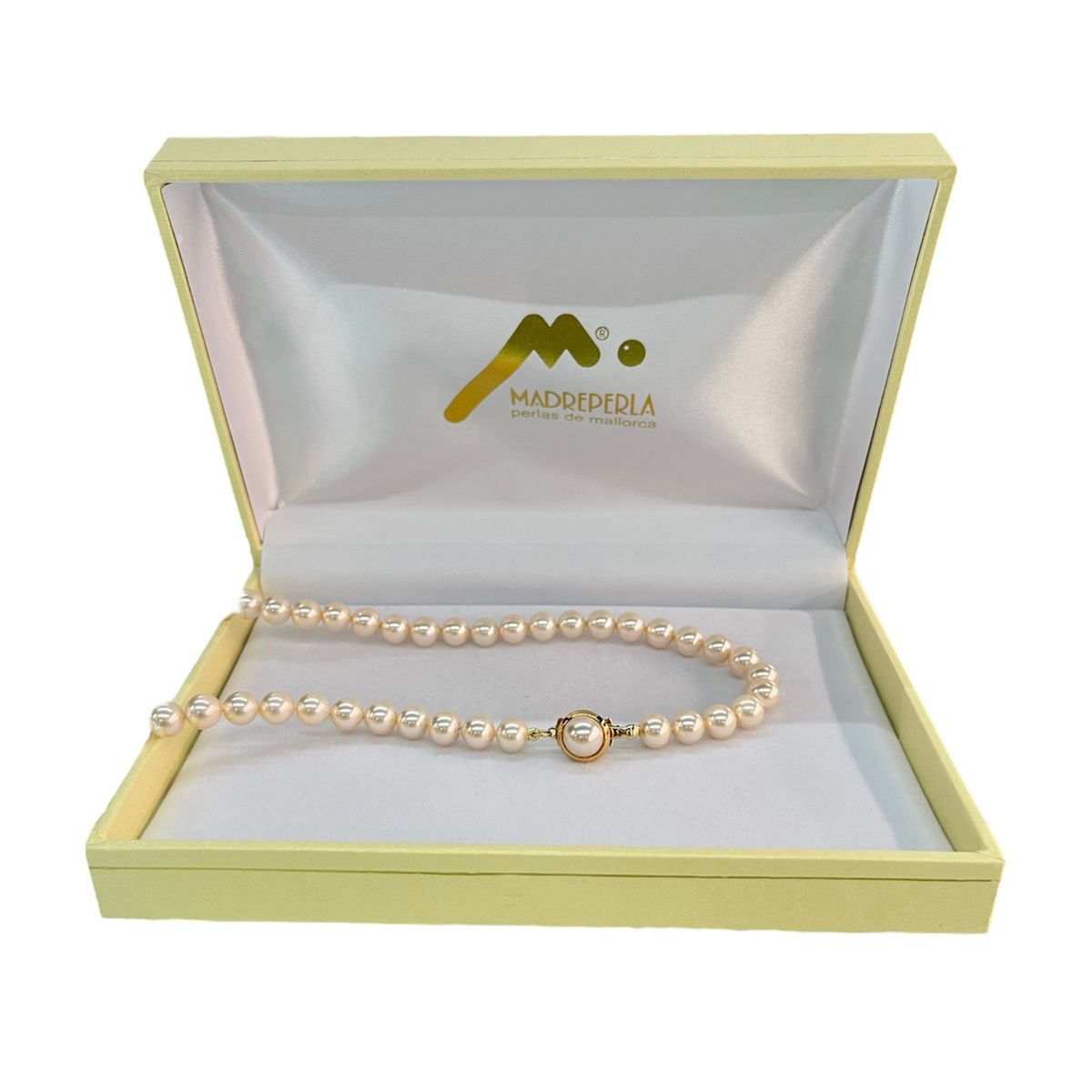 MALLORCA - Collar de Perlas (8mm) de Mallorca Enchapado en Oro 50 cm