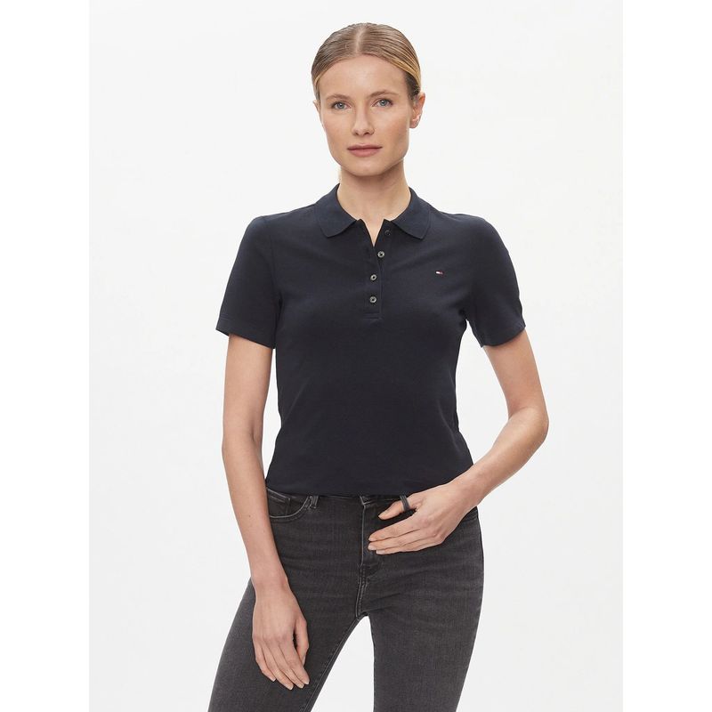 TOMMY HILFIGER - Polo Slim Fit Con Tejido Pique Azul Tommy Hilfiger