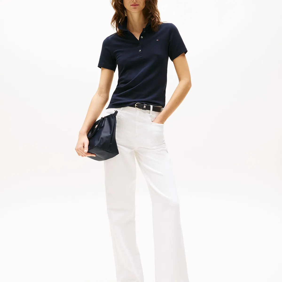 TOMMY HILFIGER - Polo Slim Fit Con Tejido Pique Azul Tommy Hilfiger