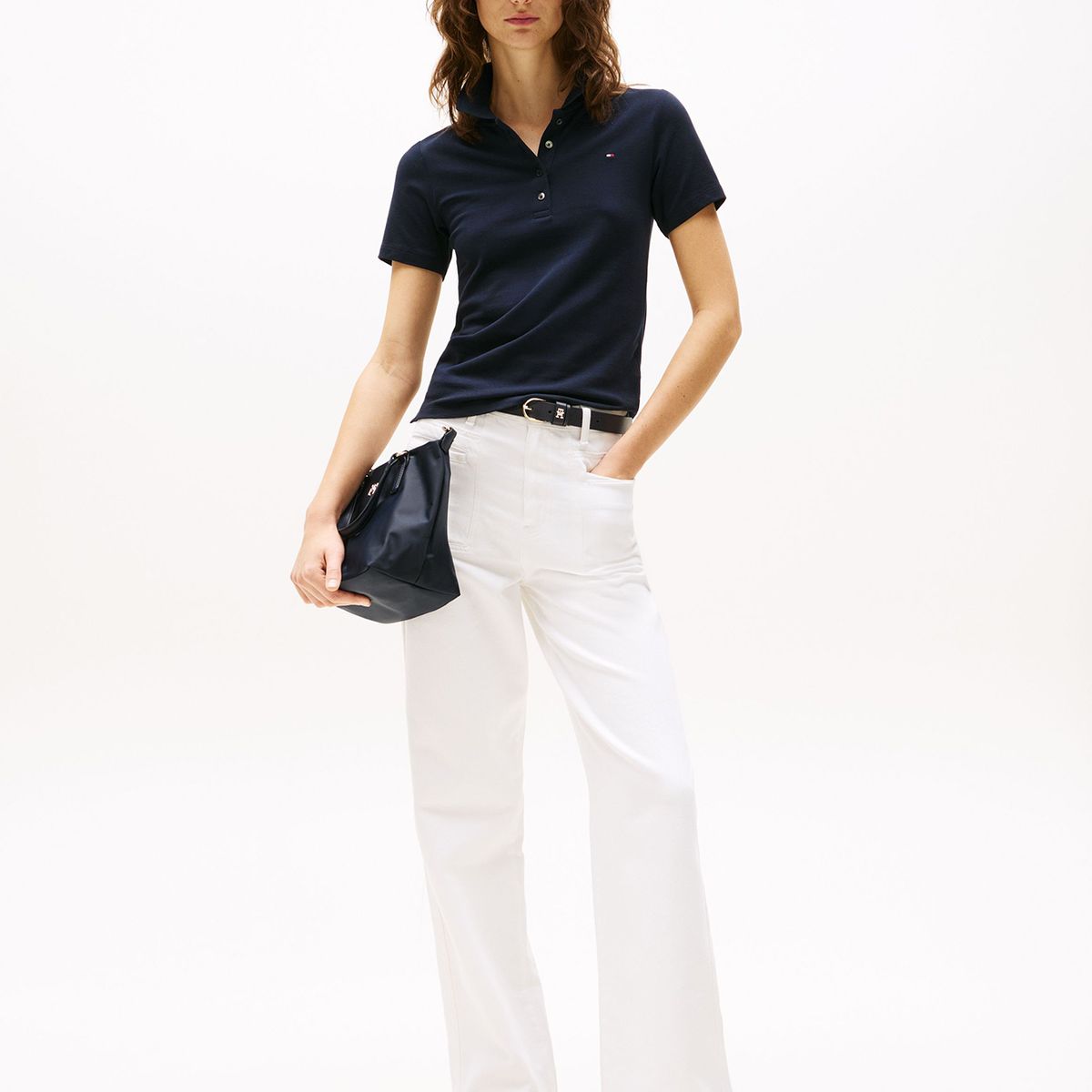 TOMMY HILFIGER - Polo Slim Fit Con Tejido Pique Azul Tommy Hilfiger