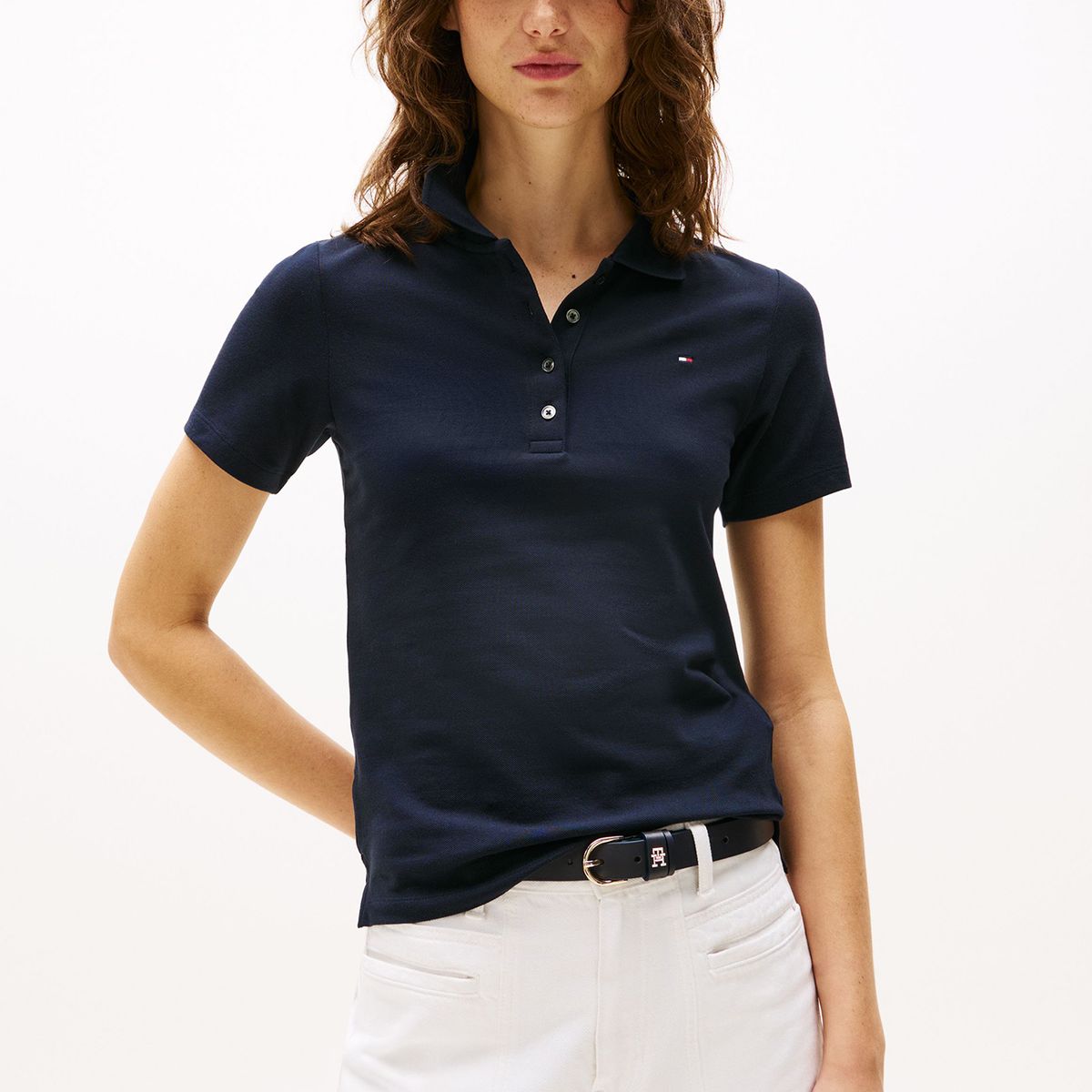 TOMMY HILFIGER - Polo Slim Fit Con Tejido Pique Azul Tommy Hilfiger