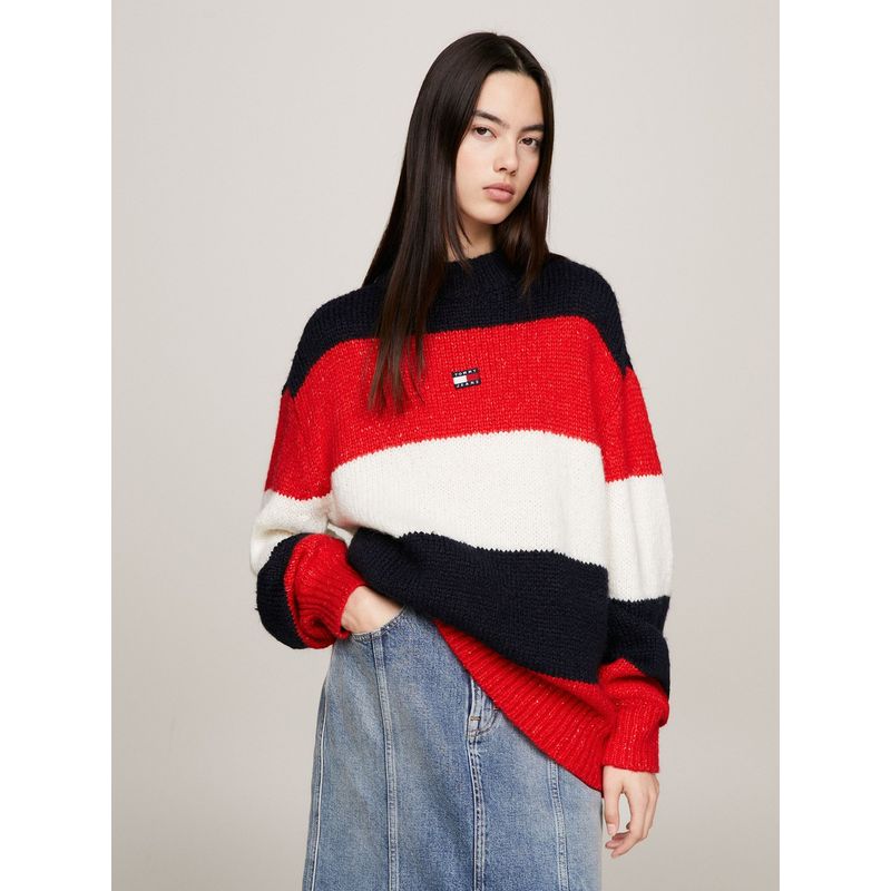 TOMMY HILFIGER - SWEATER OVERSIZE COLOR BLOCK MULTICOLOR TOMMY JEANS