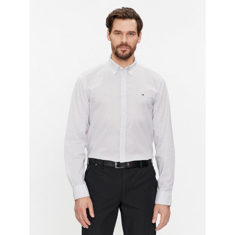 TOMMY HILFIGER - CAMISA FLEX SLIM FIT CON MICROESTAMPADO MULTICOLOR TOMMY HILFIGER