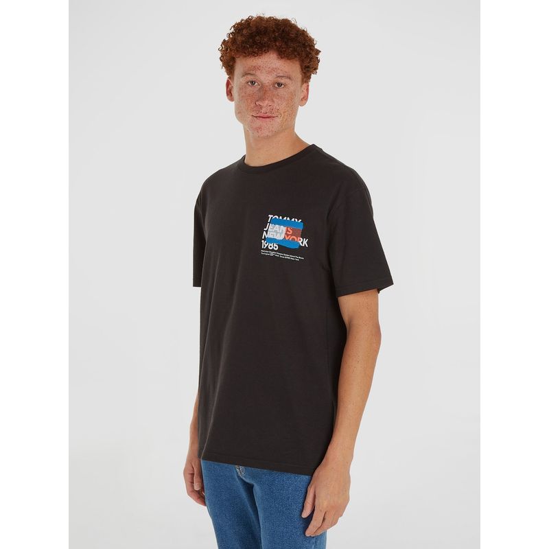 TOMMY HILFIGER - POLERA CON LOGO DE GRAFITI NEGRO TOMMY JEANS