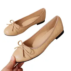 BLWOENS - Zapatillas con lazo para Mujer -Beige