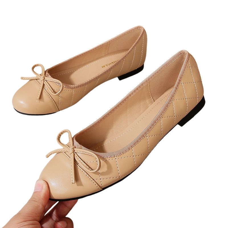 BLWOENS - zapatillas con lazo para Mujer -Beige