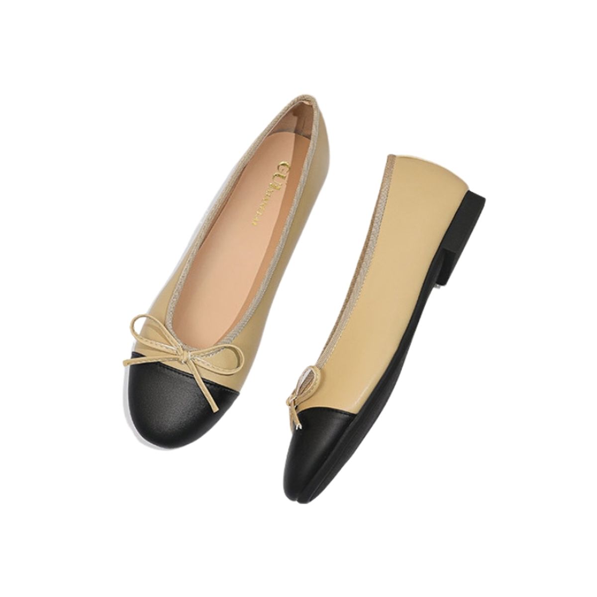 BLWOENS - zapatillas con lazo para Mujer -Beige