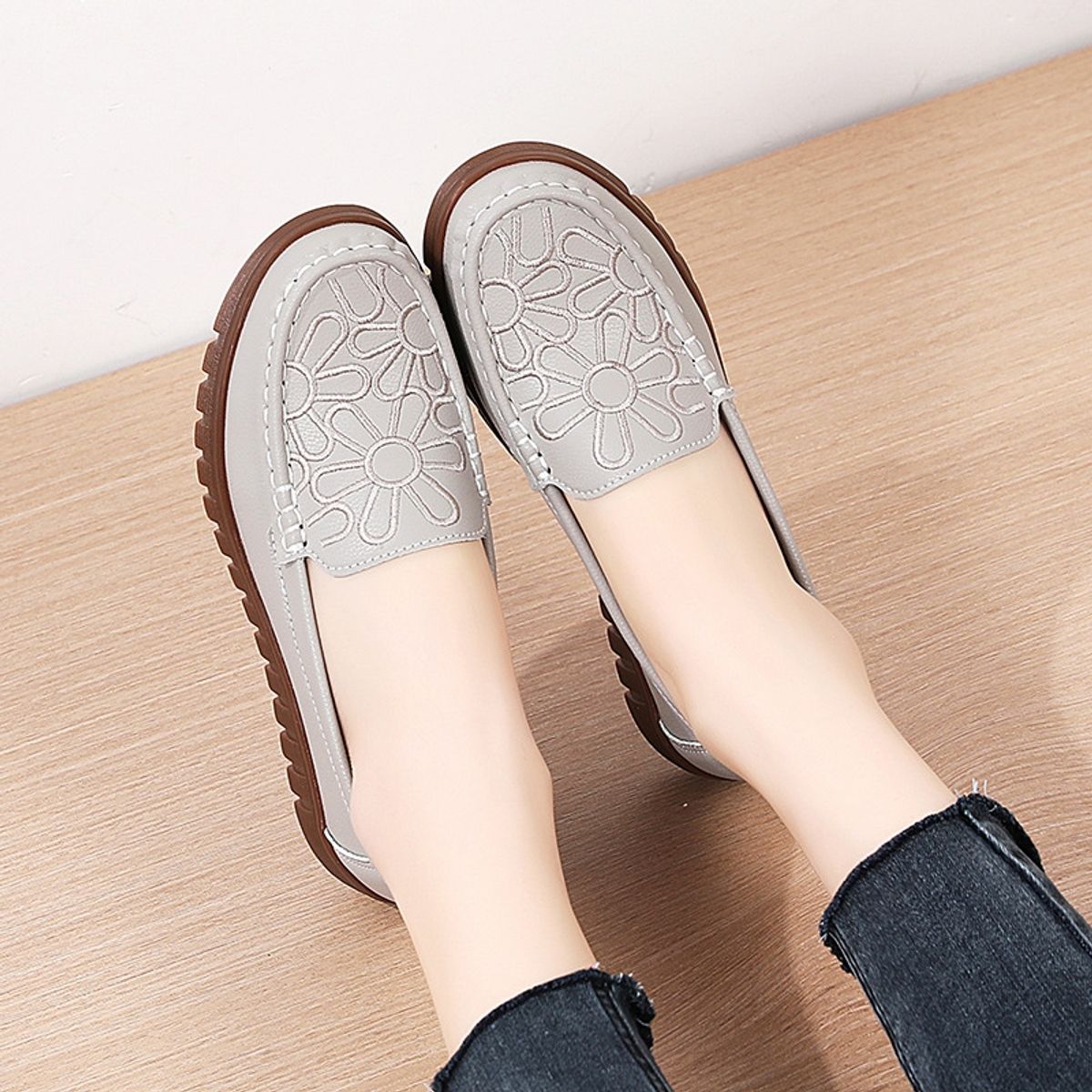 BLWOENS - zapatillas con plataforma y diseño para Mujer - Gris