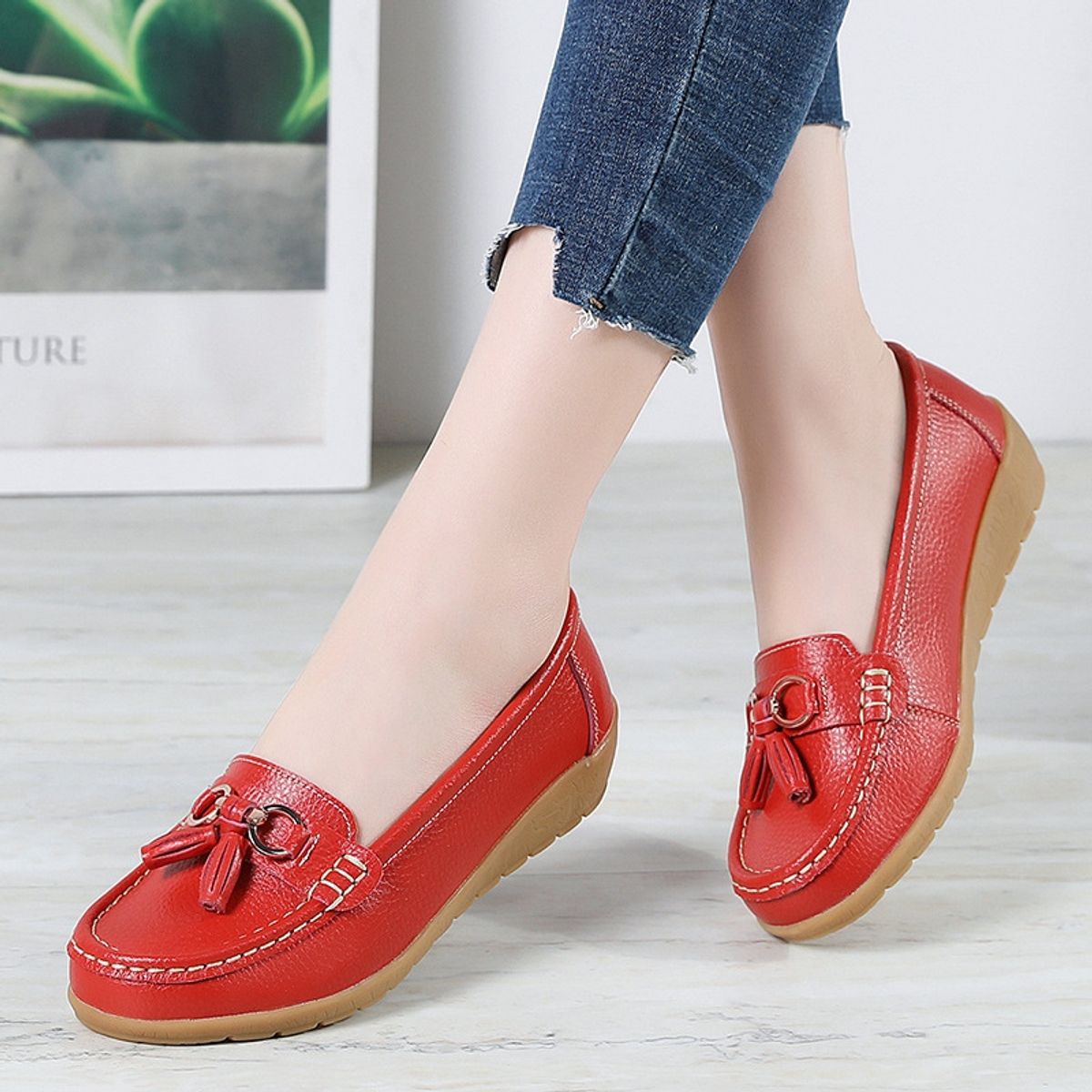 BLWOENS - zapatillas con plataforma para Mujer - Rojo
