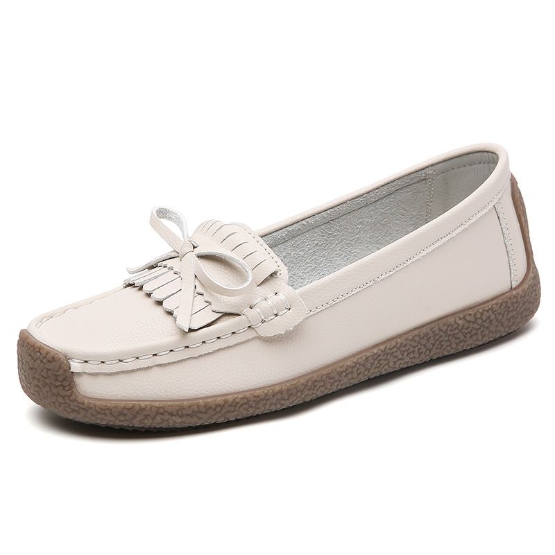 BLWOENS - zapatillas con plataforma y punta cuadrada para Mujer - Crema