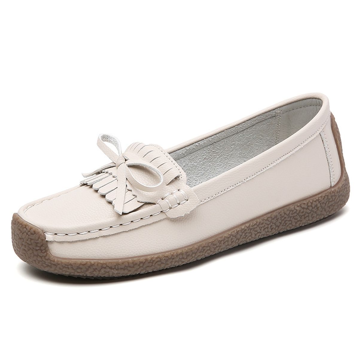 BLWOENS - zapatillas con plataforma y punta cuadrada para Mujer - Crema