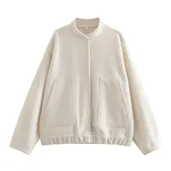 BLWOENS - Chaqueta sin gorro oversize para mujer - Blanco
