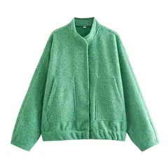 BLWOENS - Chaqueta sin gorro oversize para mujer - Verde