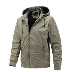 BLWOENS - Chaqueta grande con gorro para hombres -Verde Claro