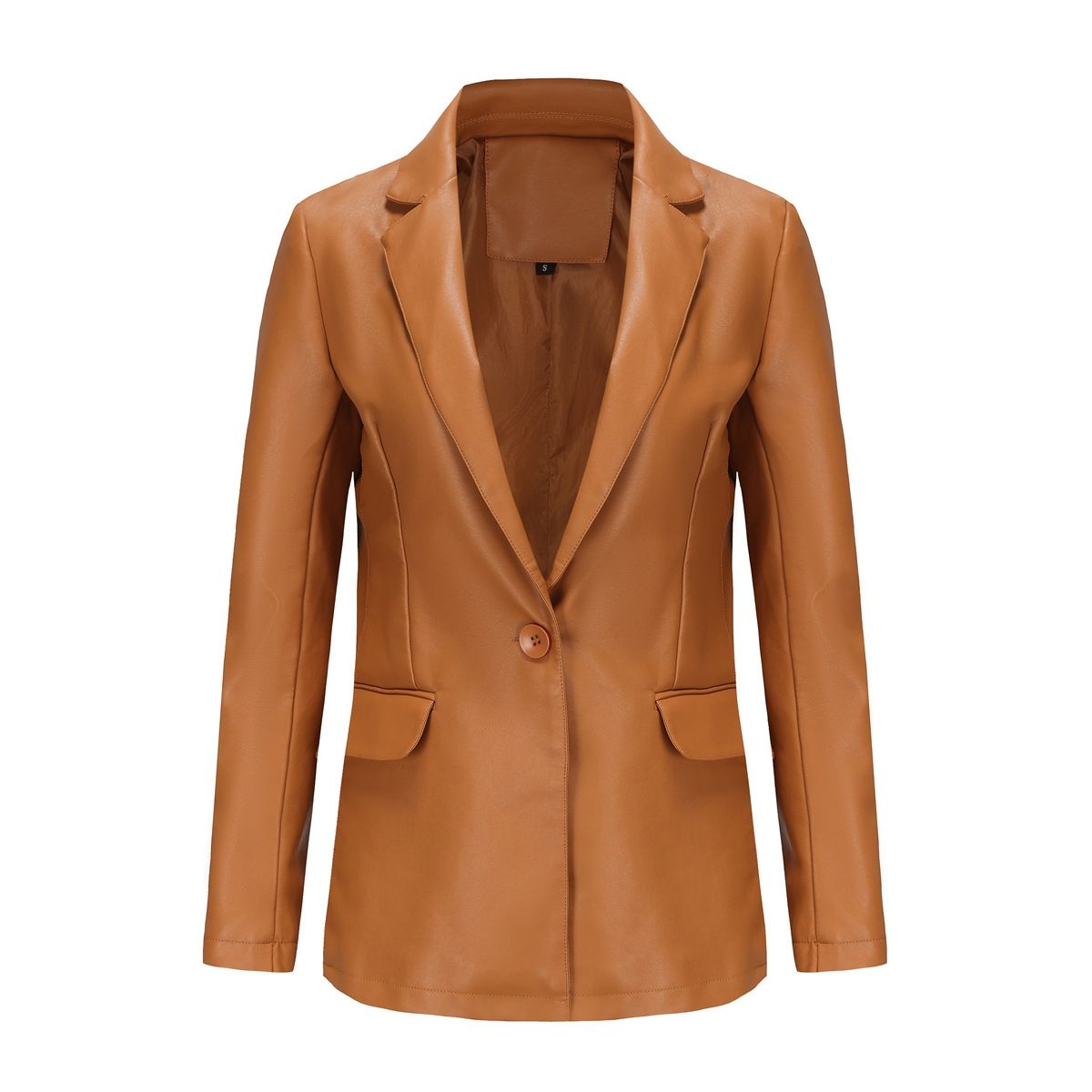 BLWOENS - Chaqueta de PU para mujer -Café