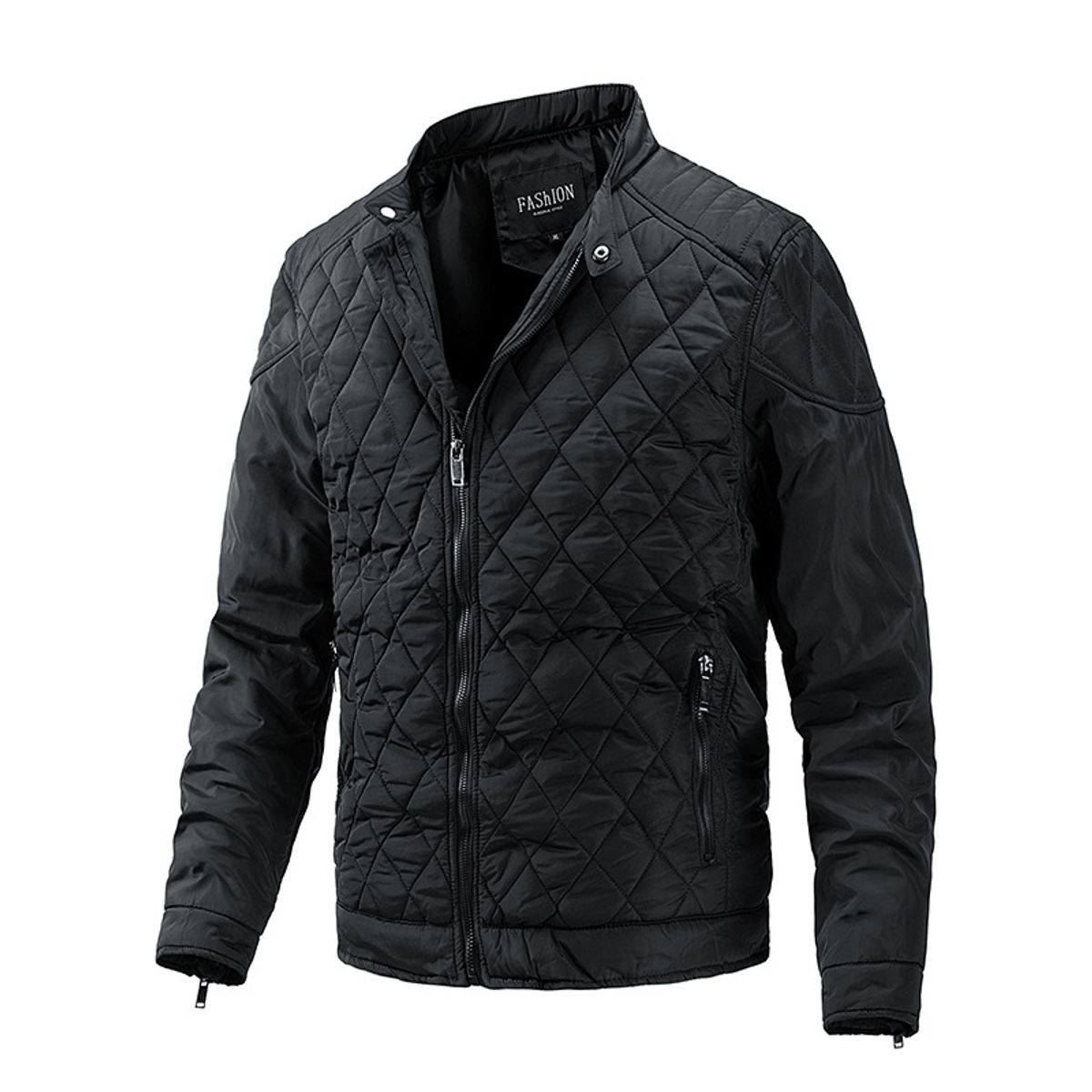 BLWOENS - Chaqueta con cierre para hombres -Negro