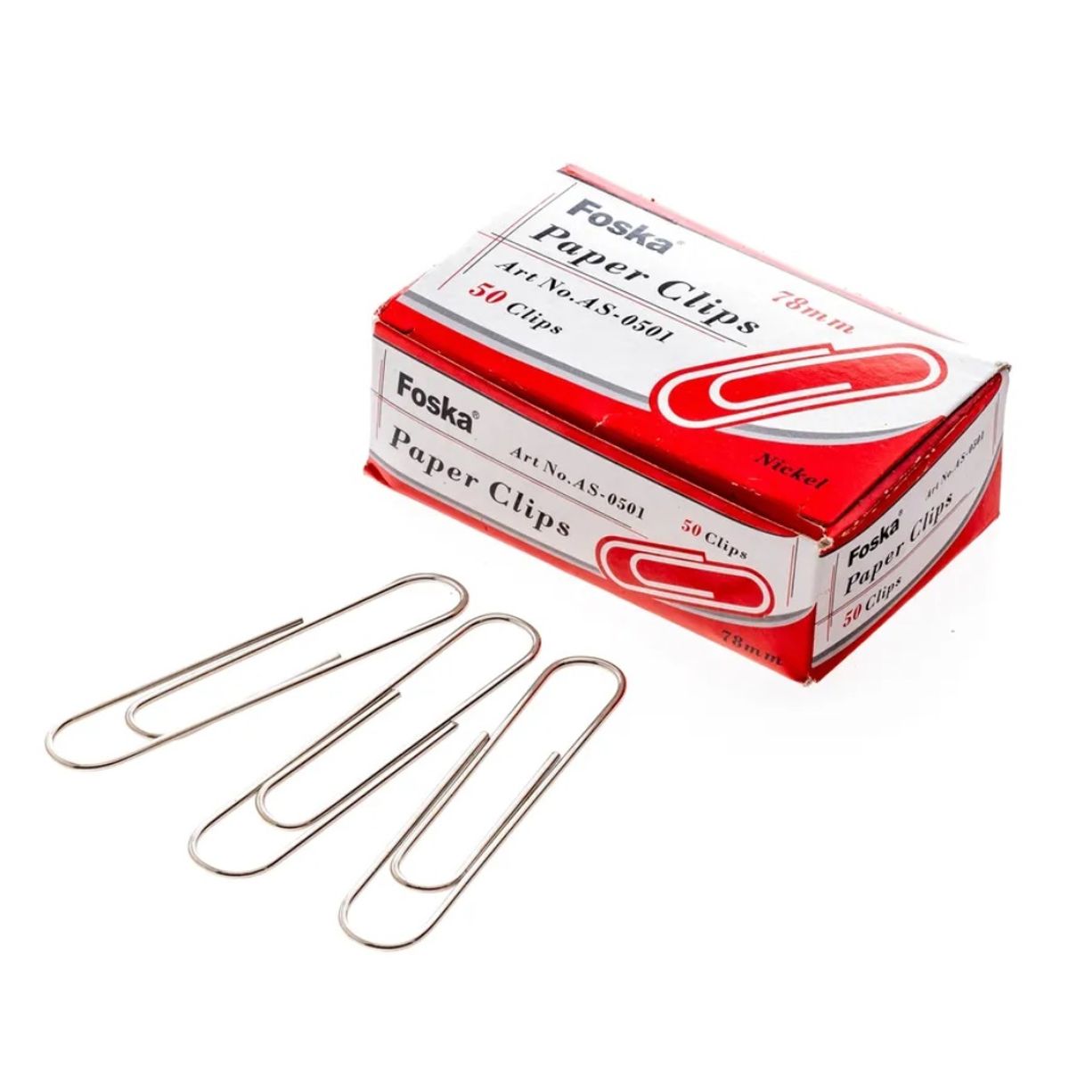 FOSKA - Pack de 200 Clips Metálicos de 78mm extra grandes y resistentes.