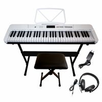 Teclado Musical Piano 61 Notas +Stand+Silla+Aud WHT Ton 650