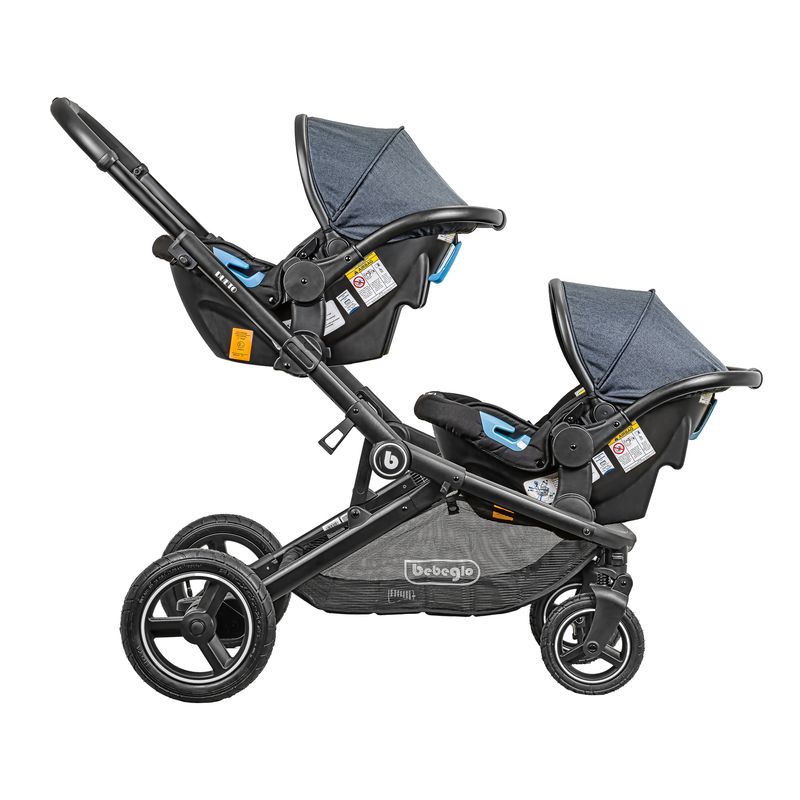 BEBEGLO - Coche Travel System Doble Bebeglo DUETO Gris