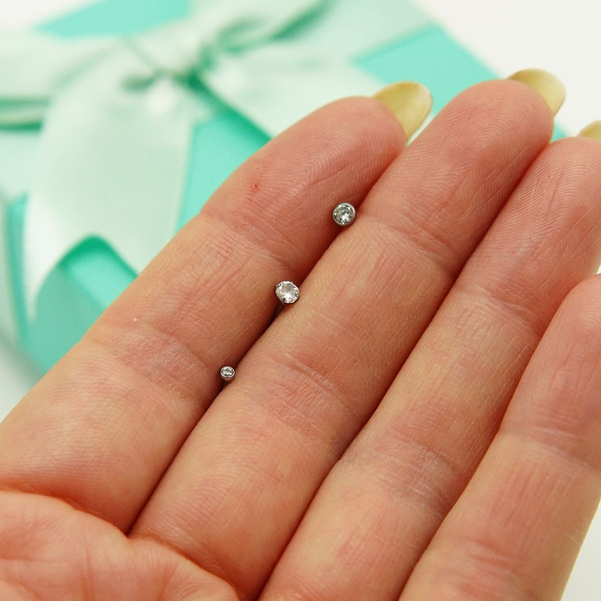 ELBAULDEJUMA - Pack 3 Piercing Nostril S Y L Zirconia Titanio Astm F136 20g