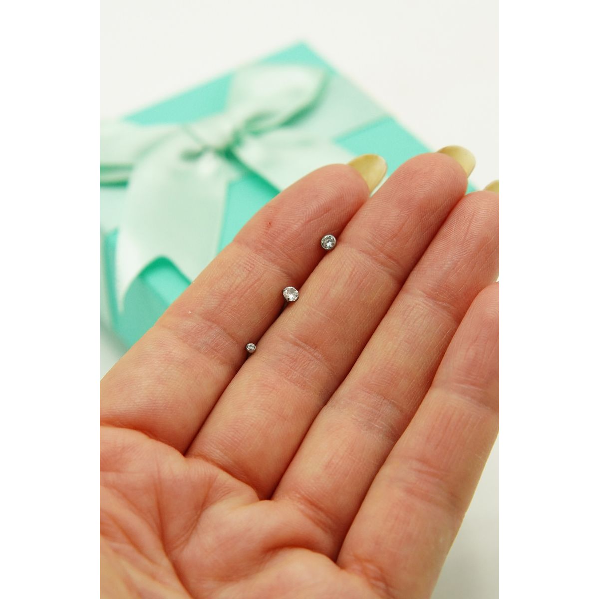 ELBAULDEJUMA - Pack 3 Piercing Nostril S Y L Zirconia Titanio Astm F136 20g