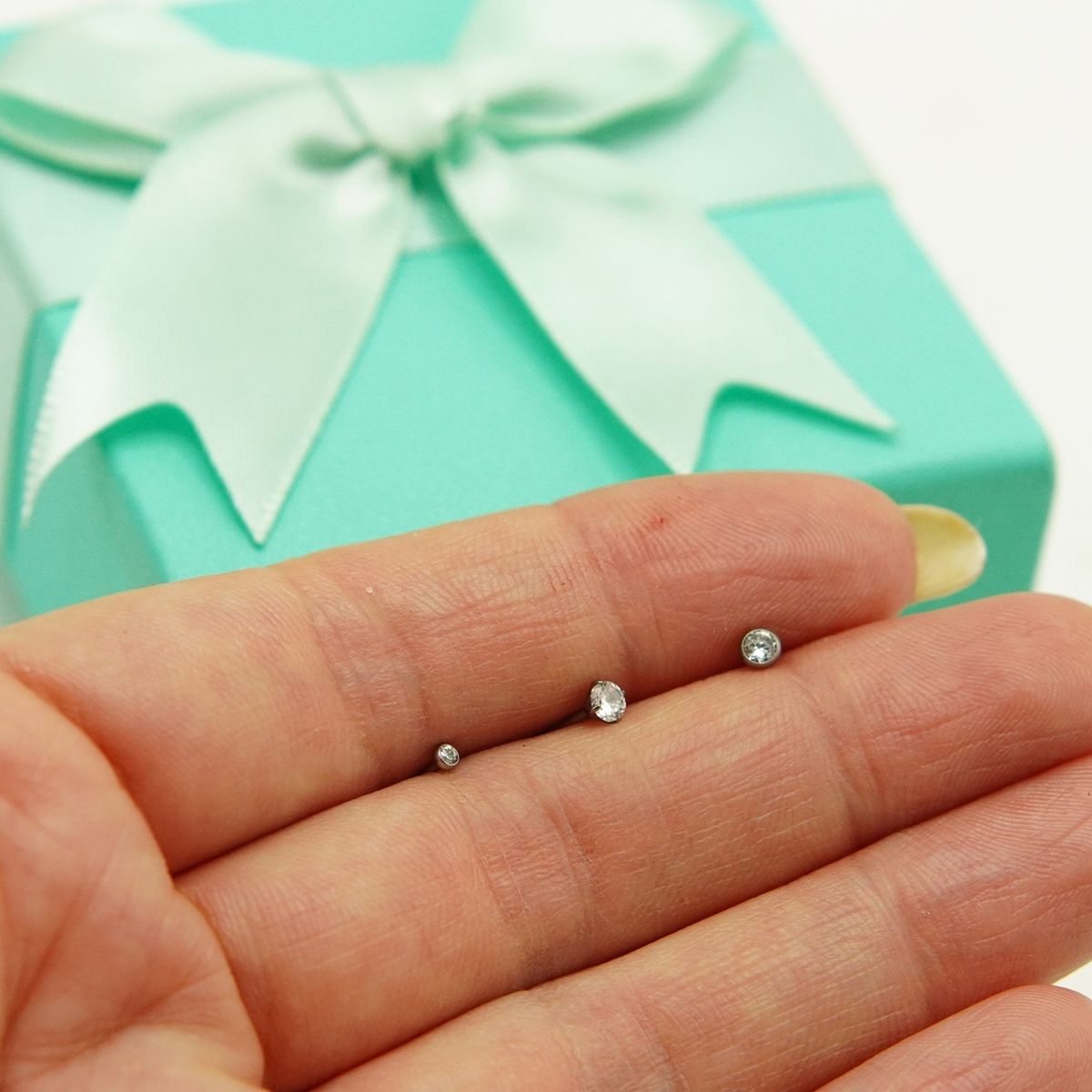 ELBAULDEJUMA - Pack 3 Piercing Nostril S Y L Zirconia Titanio Astm F136 20g