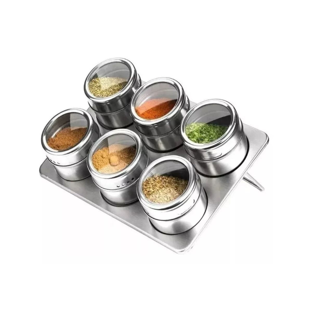 GENERICO - Organizador Rectangular Condimentos Cocina 6 Especieros.