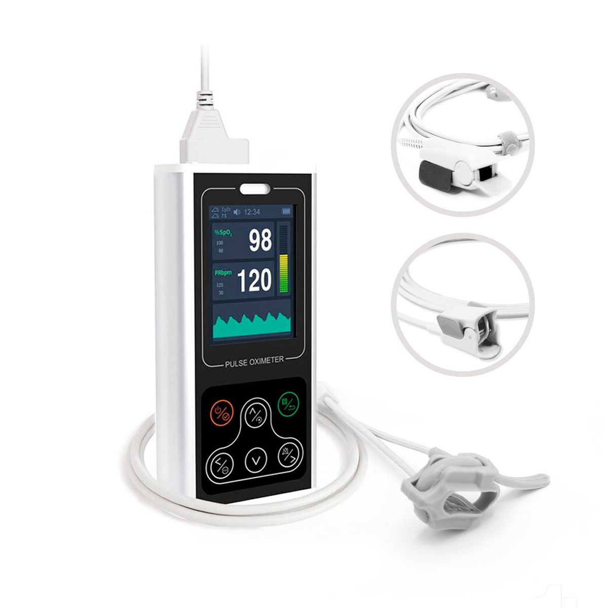 CONTEC - Oxímetro de Pulso Portátil CONTE CMS60D1 con SpO2 Sensor Neonatal Pediátrico y Adulto