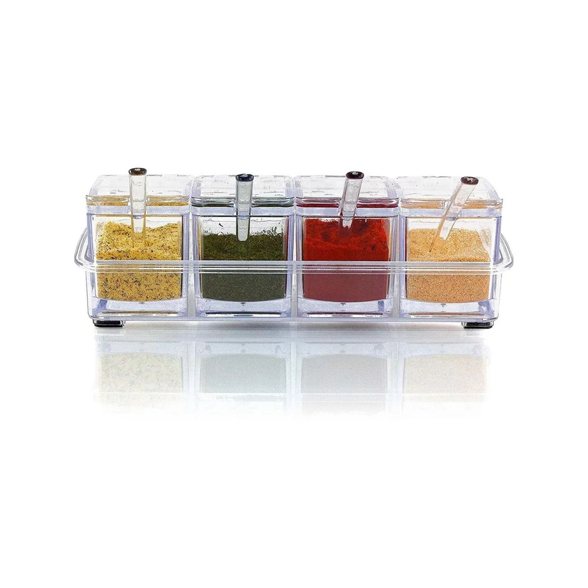 GENERICO - Especiero Modular Para Condimentos De Cocina 4 Compartimientos.