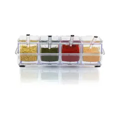 GENERICO - Especiero Modular Para Condimentos De Cocina 4 Compartimientos