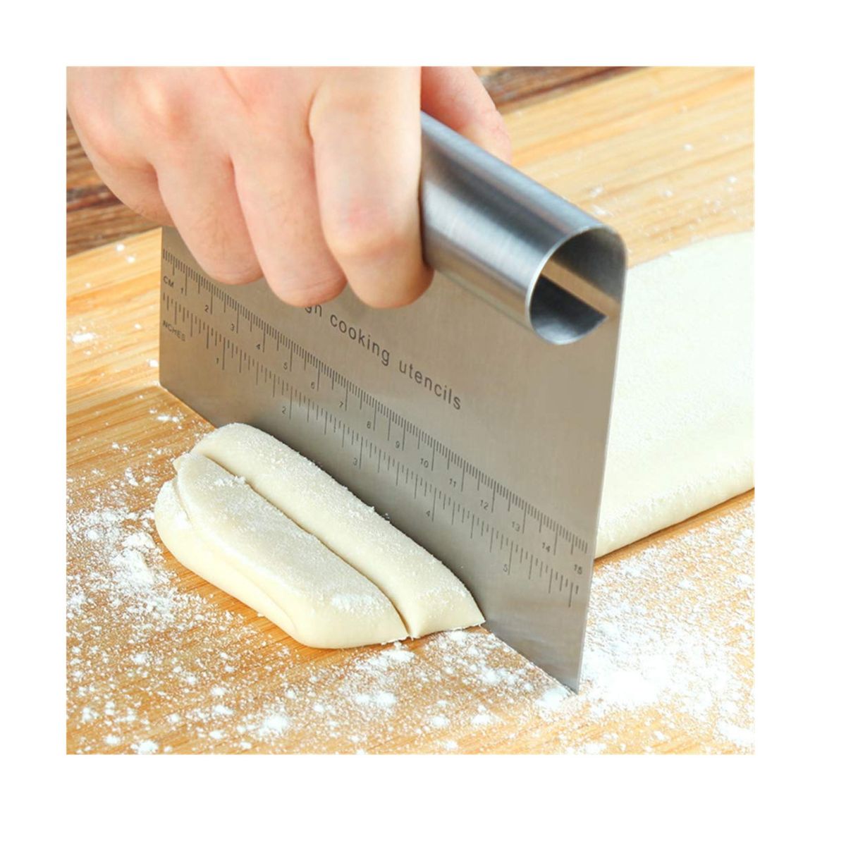 GENERICO - Scraper Cortador De Masa Con Regla 19cm Cocina Reposteria.