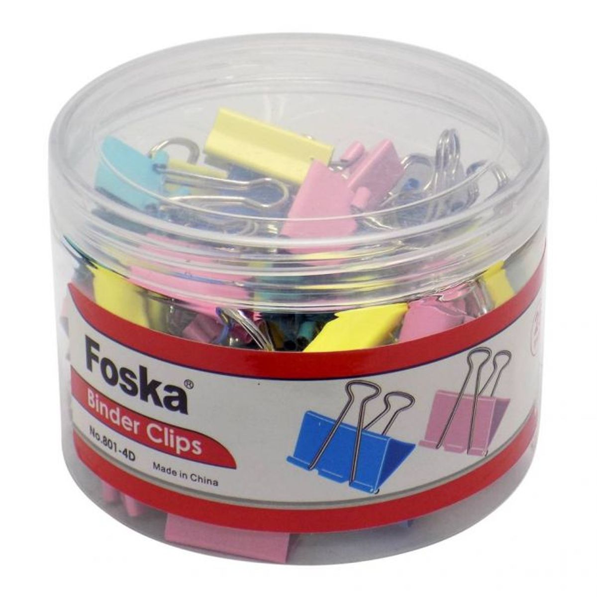FOSKA - Pack 48 Clips de carpeta de colores de 25 mm