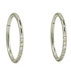 ELBAULDEJUMA - Argollas Huggies 8mm 16g Titanio F136 Circonio