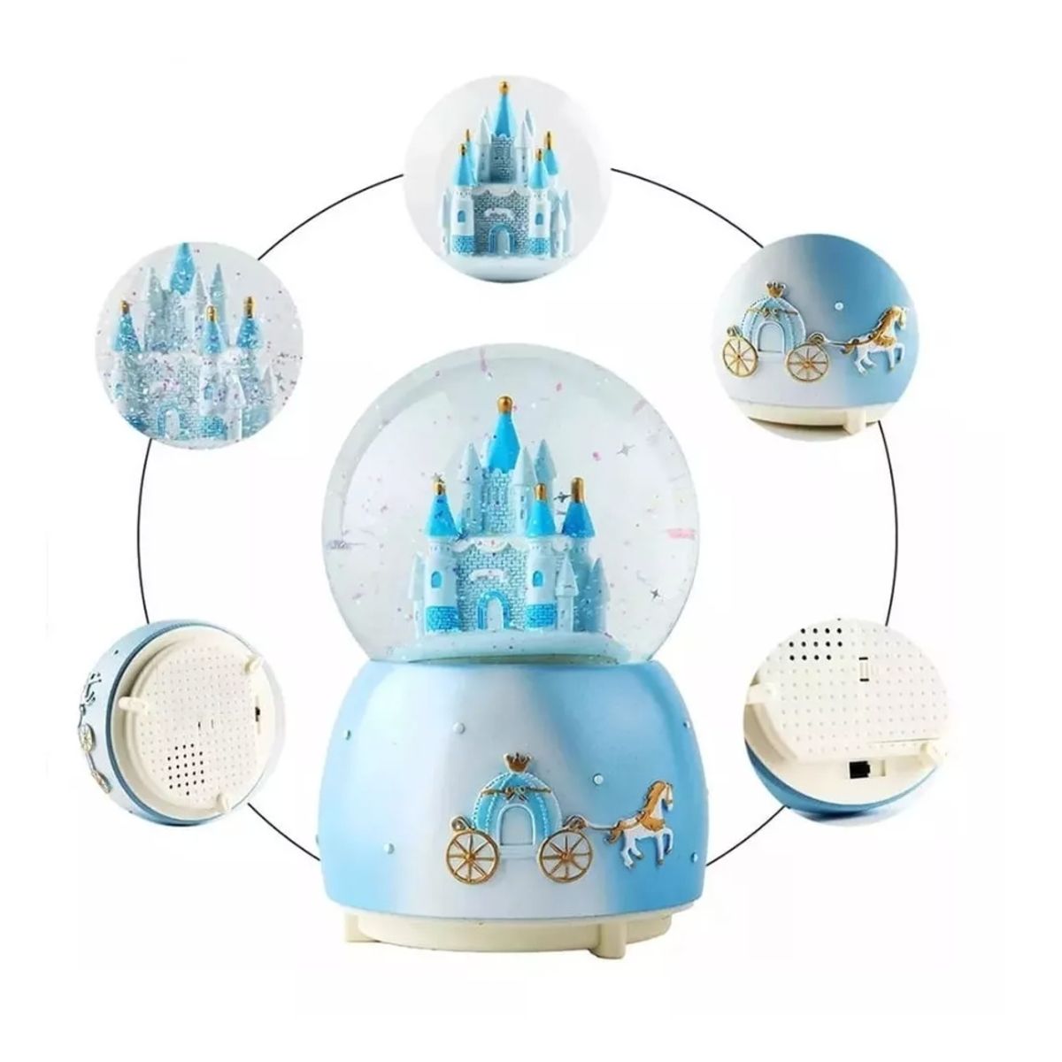 GENERICO - Esfera Bola De Nieve Cristal Con Luz Y Musica Diseño Lindo