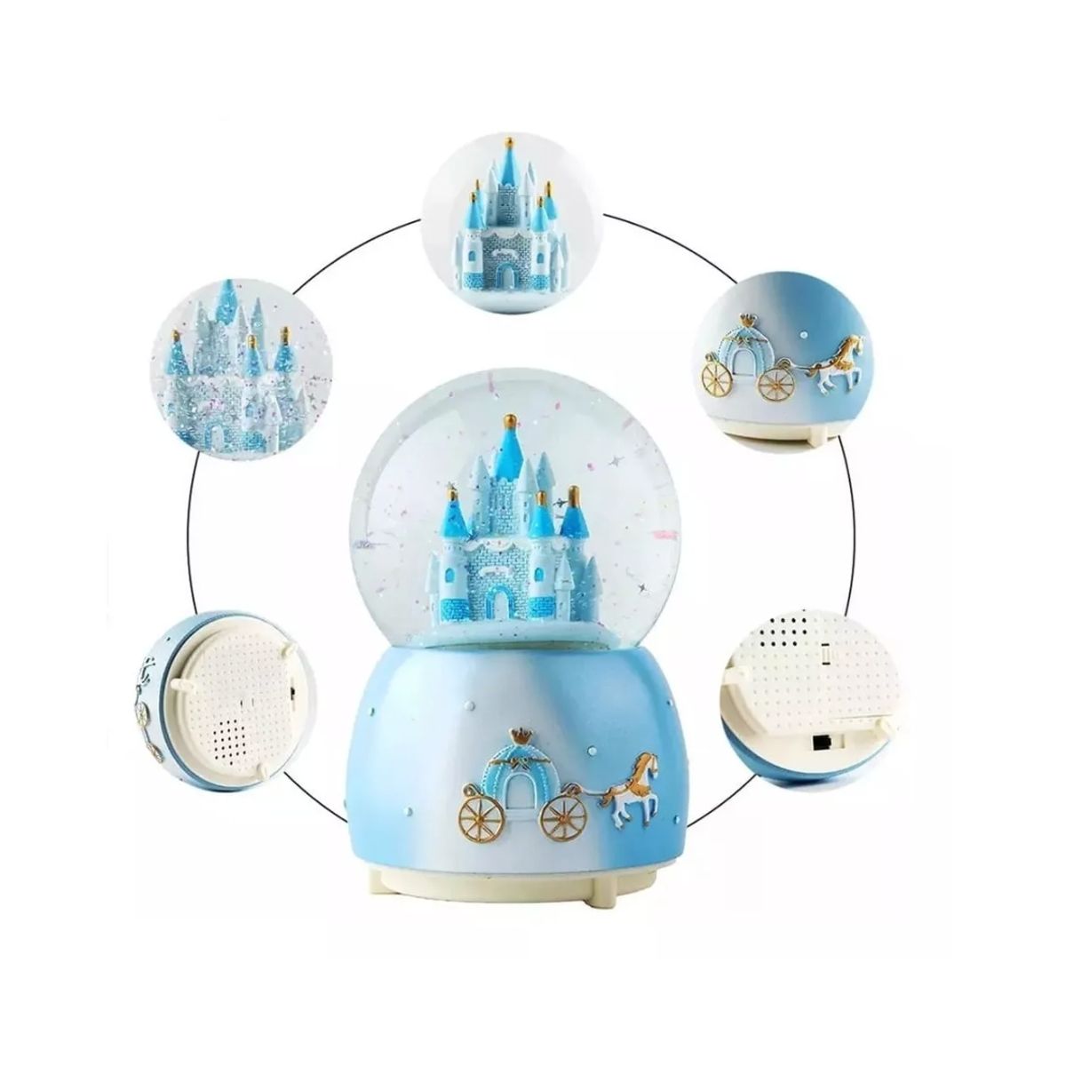 GENERICO - Esfera Bola De Nieve Cristal Con Luz Y Musica Diseño Lindo