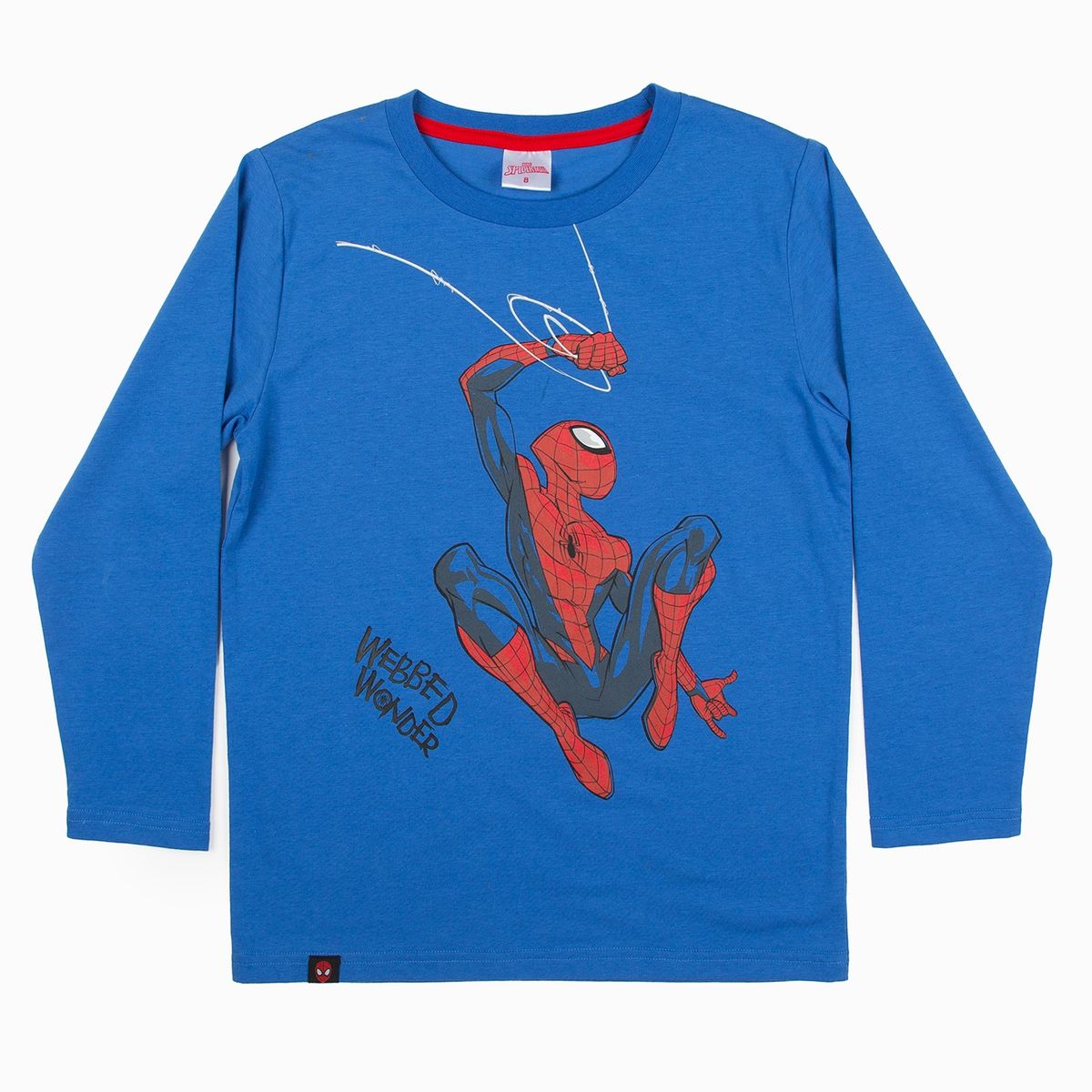 MARVEL - Polera Manga Larga Niño Webbed Wonder Spiderman Azul Marvel